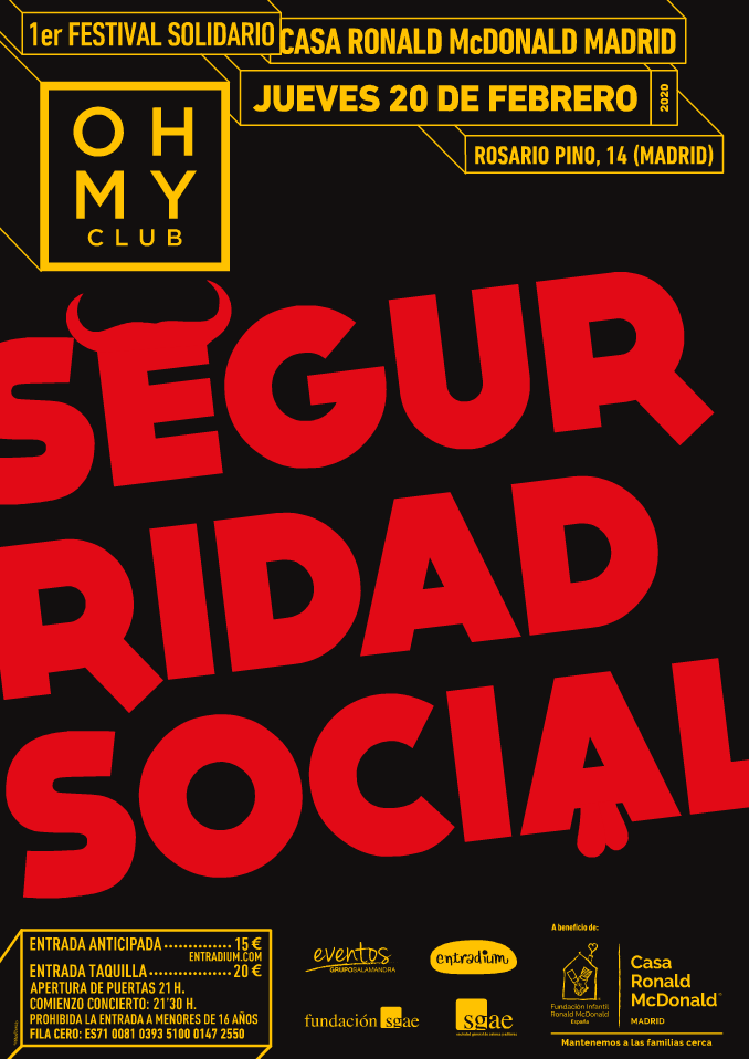 La Casa Ronald McDonald de Madrid y el grupo de rock Seguridad Social juntos por la solidaridad