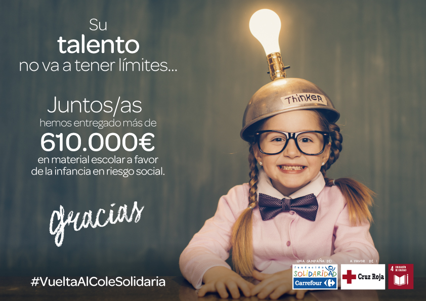 Fundación Solidaridad Carrefour entrega a Cruz Roja más de 610.000 euros en material escolar a favor de la infancia en riesgo social