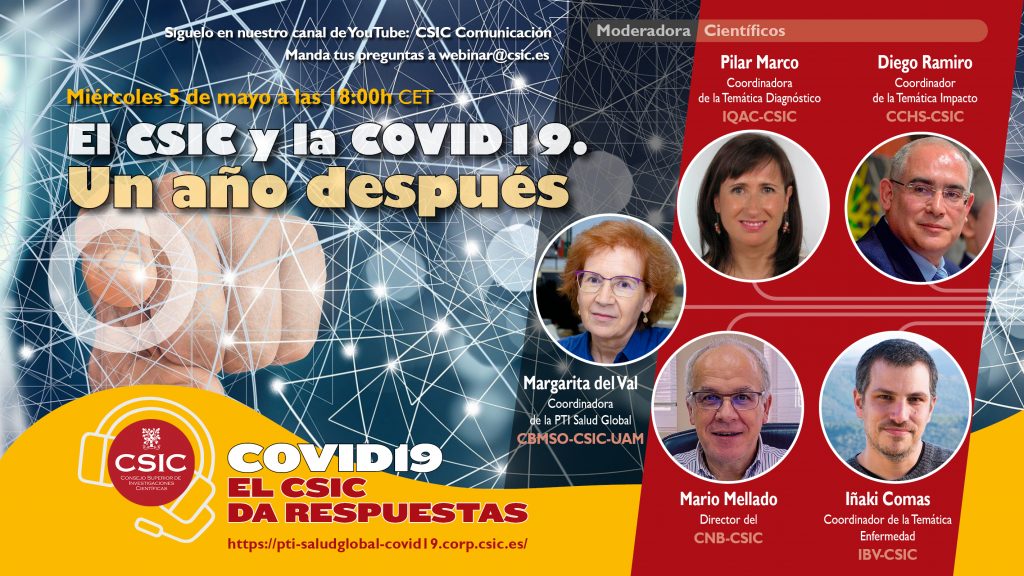 Cinco expertos explican los resultados de la Plataforma Salud Global del CSIC tras un año de investigación sobre el coronavirus SARS-CoV-2